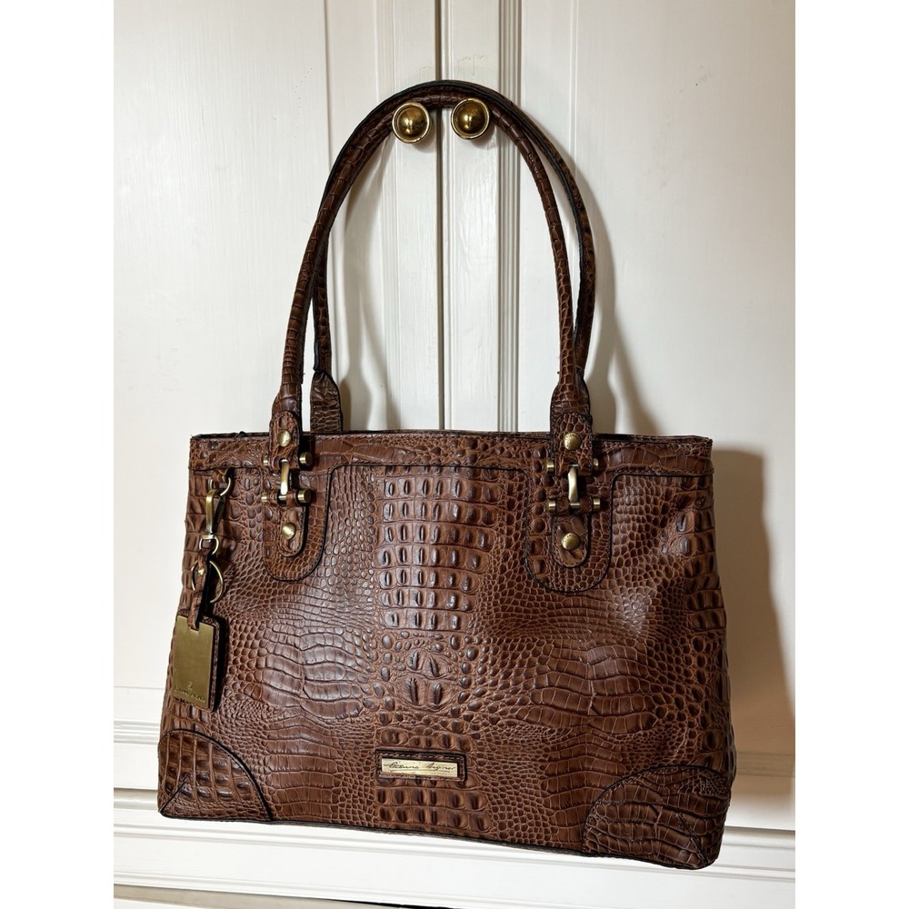 Etienne Aigner Crocodile Embossed Leather Purse Hand Bag